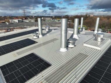 Metal profiled roof showcasing the seamless integration of the solar PV system.